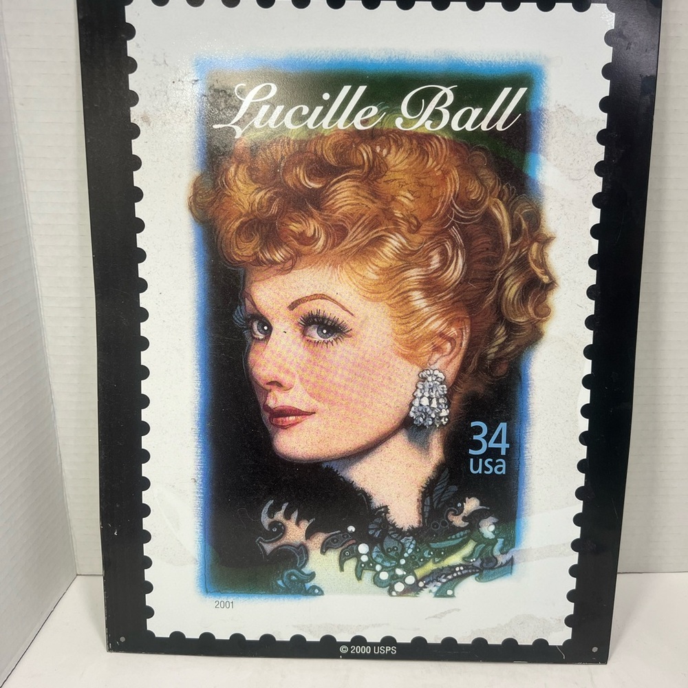 Lucille Ball Metal Art Poster - Brown and Black
